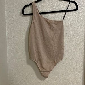 nude snake print bodysuit